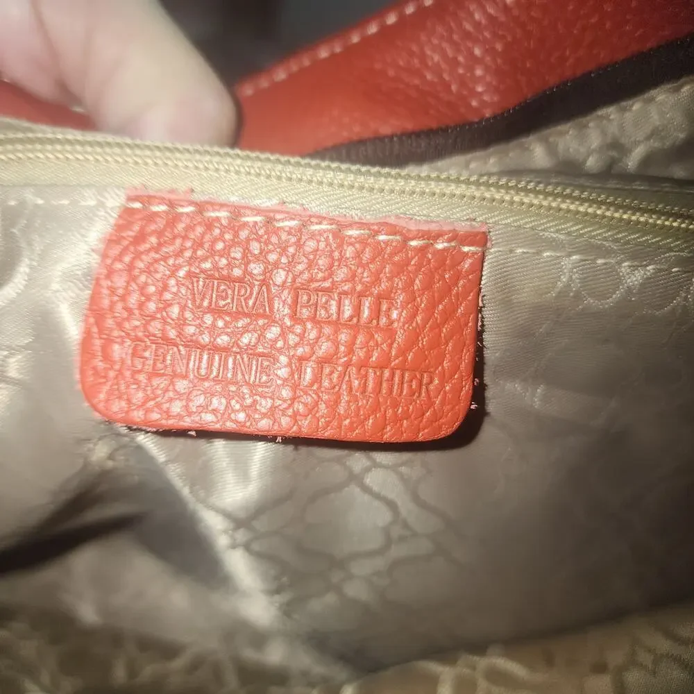 VERA PELLE EUC GEN LEATHER HOBO SATCHEL BAG